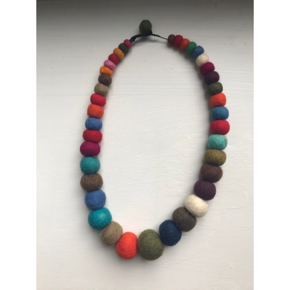 Artisan Made Multicolored Felt Necklace